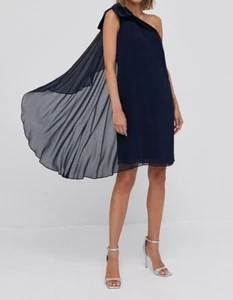 Lauren Ralph Lauren Women’s One Shoulder Cocktail & Party Dress Navy, 2 (B29) - Picture 1 of 6