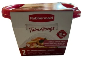 RUBBERMAID 2 Pack Take Alongs Deep Square Special Edition Color Pink Set 5.2 Cup - Picture 1 of 6
