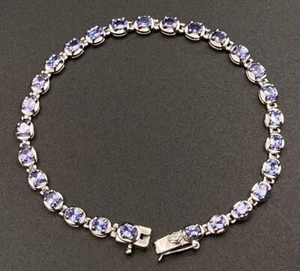Superb Affinity Gems Sterling 4.59tcw Lavender Tanzanite Tennis Bracelet M/L 9g - Picture 1 of 6