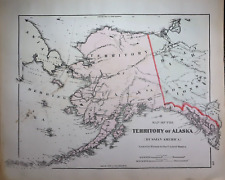 1886 O.W. Gray's Atlas Map ~ ALASKA TERRITORY / RUSSIAN AMERICA ~ (LG14x17) #197