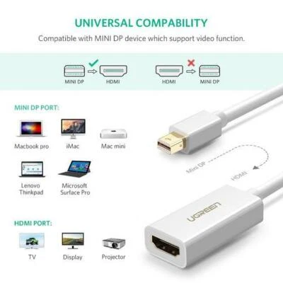 Mini DisplayPort DP To HDMI Female Adapter GOLD PLATED PC Laptop Apple Macbook - Image 1 of 4