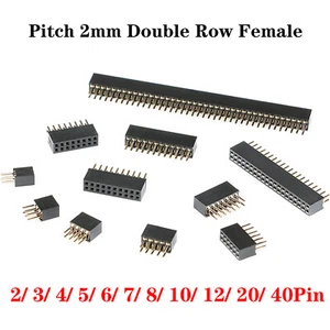 2mm Pitch 2 Pin-40 Pin 6 Pin Female Double Row Straight Pin Header Strip - Picture 1 of 7