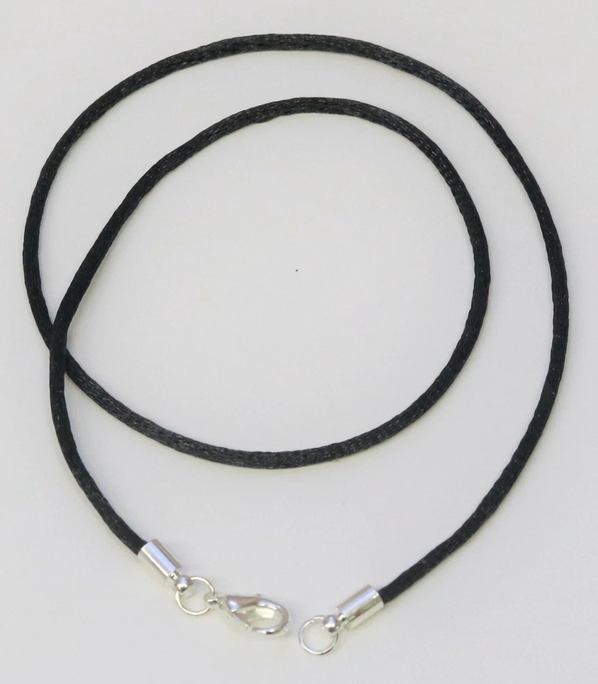 Braided Choker Necklaces 2mm lightweight Nylon Cord Silver Lobster Clasp USA - Image 1 of 1