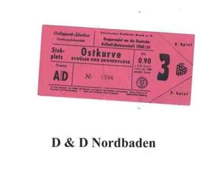 Billete / Entrada 60/61 DM Hamburger SV - 1. FC Saarbrücken - Imagen 1 de 1