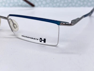 Monturas Anteojos Humphrey's Mujer Azul Plata Rectangular Años 90 Lectura Foto 1 de 4