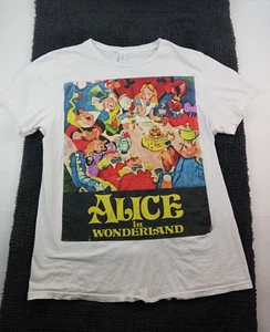 Adult White Movie Alice in Wonderland Graphic Multicolor T-Shirt  Disney Small - Picture 1 of 5