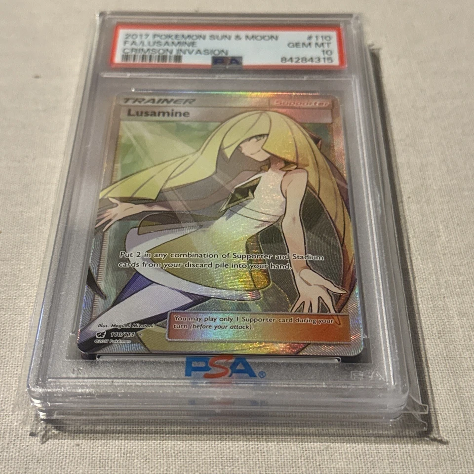 PSA 10 Lusamine 110/111 Full Art Trainer - 2017 Crimson Invasion Pokemon TCG - Image 1 of 1