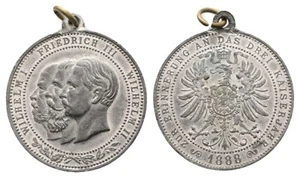 Preussen Dreikaiserjahr 1888 Wilhelm I. Friedrich III. Wilhelm II. tragbare Zinn - Bild 1 von 1