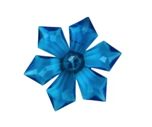 Vintage Blue Flower Brooch West Germany plastic or lucite Pin FUN - Picture 1 of 7