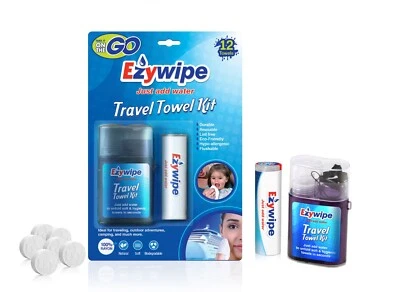 Expandable Wipes w/ Water Sprayer Reusable Coin Tissue for Travel Hypoallergenic - Image 1 of 4