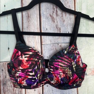 PINK Victoria's Secret Pink Black Purple Underwire Bra 34D - Imagen 1 de 6
