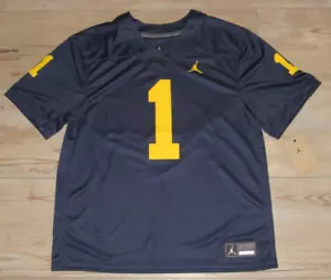 Camiseta de fútbol Air Jordan Michigan Wolverines #1 azul talla $75 juvenil mediana - Imagen 1 de 4
