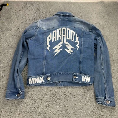 Jaqueta jeans Paradox masculina azul arco relâmpago manga longa tamanho M - Imagem 1 de 4