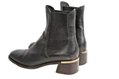 Jimmy Choo Rourke Thessaly Chelsea Tacón Botas Botines Cuero Negro Talla 39 Foto 1 de 4
