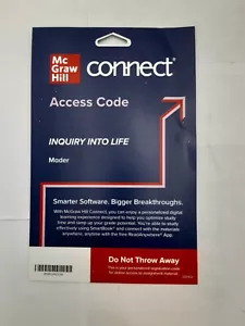 McGraw Hill Connect Access Code Inquiry Into Life (Mader) 9781264406845 - Picture 1 of 3