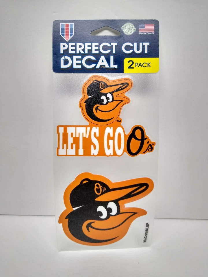 Baltimore Orioles MLB Wincraft Perfect Cut Decals 2 pack Stickers FREE SHIPPING - Image 1 of 1