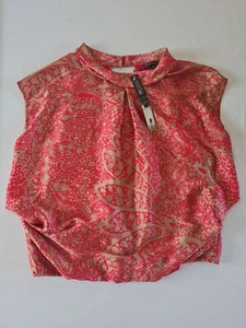Ladies Blouse Limited Collection Size 10 Sleeveless Elastic Waist Red Mix 9201 - Picture 1 of 11