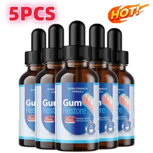 Pack de 5 - Gum Restore Plus - Gotas orales para dientes, mal aliento, reparación de encías. M7J6 - Imagen 1 de 8