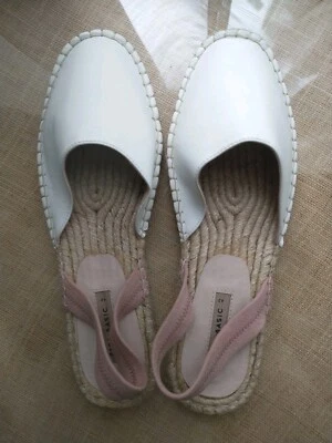 Новый Zara белый Espadrille розовый слинга сандалии размер 42 размер 11 США - Изображение 1 из 4