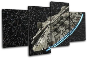 Star Wars Millennium Falcon Gaming MULTI CANVAS WALL ART Picture Print - Picture 1 of 1