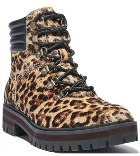 Timberland donna taglia 8 London Square Mid Hiker MD ghepardo pelle marrone pennino
