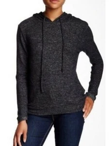 HARLOWE & GRAHAM Gr. XS dunkelgrau Space Dye Hoodie Viskose Strick Sweatshirt - Bild 1 von 7