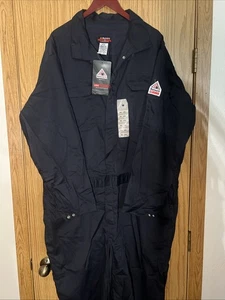 Bulwark FR Coverall Mens XXL Regular Blue Fire Resistant Work Wear Nomex  Zip - Picture 1 of 8