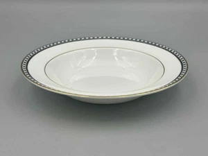 Wedgwood Ulander Black - 8" Rimmed Soup Bowl - Picture 1 of 2