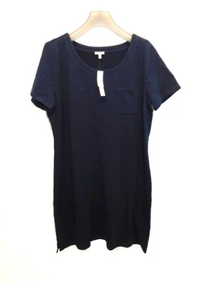 Talbots 1X NWT Dark Blue T Shirt Dress Short Sleeve Midi Cotton Stretch Knit 1XL - Image 1 of 4