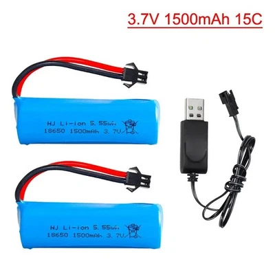 3.7V 1500mAh Li-ion Rechargeable Batter for RC Car Drift Monster Truck Off-Road - Image 1 of 4