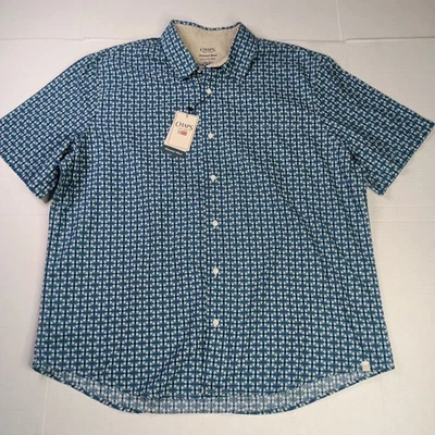 Chaps Seacoast Wash Linen Woven Shirt Men's 2XL XXL Spring Lake Blue - Image 1 of 4