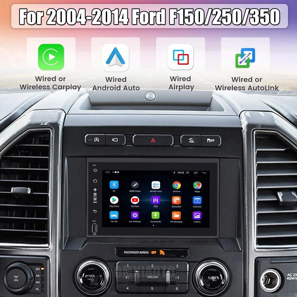 Para Ford F150/250/350 2004-2014 Coche Estéreo Android 13 Radio GPS WIFI Reproductor FM Foto 1 de 4