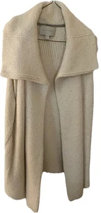 Brochu Walker Women’s Size Medium Alpaca Ivory Cardigan Duster Sweater Thick - Picture 1 of 7