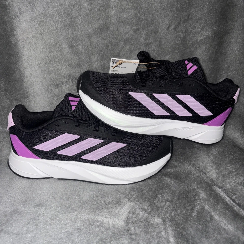 NUEVO Adidas Duramo SL K Power Negro Púrpura Niños Preescolar Correr ID9137 talla 2.5 Foto 1 de 4