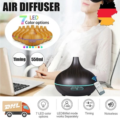 Ultraschall LED Licht Luftbefeuchter Aroma Diffuser Humidifier Raumbefeuchter DE - Bild 1 von 4