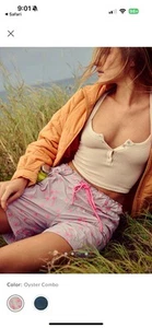 Free People In The Wild embroidered logo Shorts Size large NWT - Picture 1 of 6