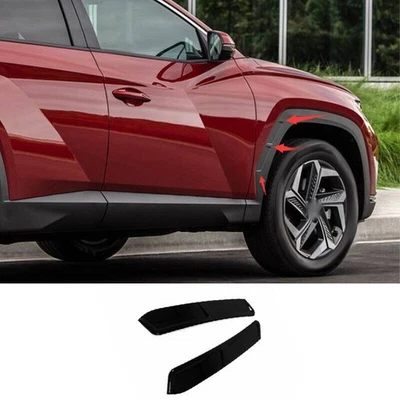 Arcos de cejas de rueda negros brillantes guardabarros llamaradas aptos para Hyundai Tucson 2022-2024 Foto 1 de 4