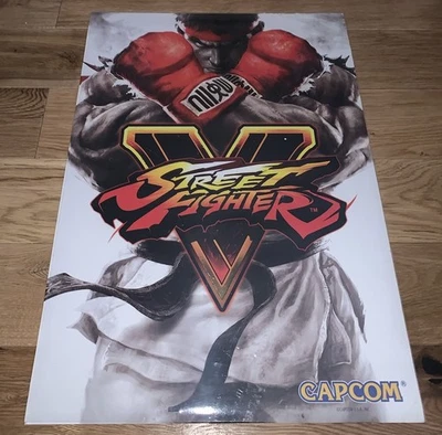 DAMAGED Street Fighter V/5 Promo Shop Poster Capcom - Image 1 of 4