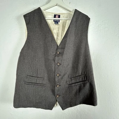 Мужской двусторонний жилет Chaps Ralph Lauren Цвет серый Цвет слоновой кости Размер Large Кнопка Передняя подкладка - Изображение 1 из 4