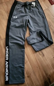 Boys Under Armour Grey Active Pants With Drawstring Size YM..with Tags - Picture 1 of 5