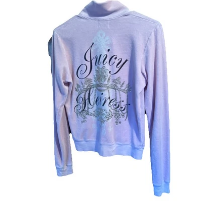 Chaqueta deportiva Juicy Couture L de terciopelo rosa 2000 heredera Y2K EE. UU. Foto 1 de 4