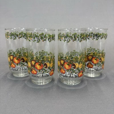 Libbey Bonne Sante Corelle Spice of Life Glasses 12 oz Tumblers 5" Set of 4 - Image 1 of 4