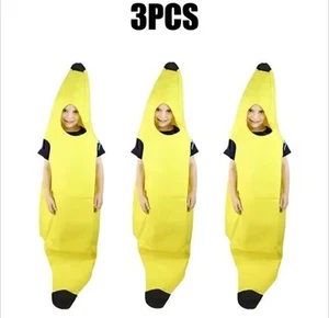 3pc Unisex Children's Funny Yellow Banana Suit Kid's Lightweight Banana Costume - Picture 1 of 3