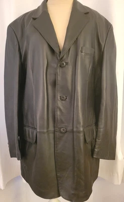 Chaqueta Blazer J. Ferrar Cuero Negro Liso Hombre Talla L Abrigo Botón Foto 1 de 4