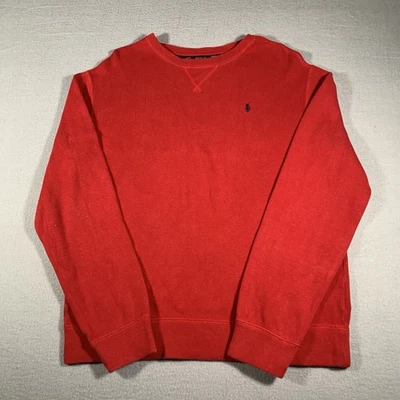 Polo Ralph Lauren Suéter Niños XL Rojo Cuello Redondo Pullover Bordado Poni Logo Foto 1 de 4
