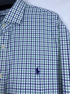 Polo Ralph Lauren Performance Shirt Mens 2XL Plaid Stretch Button Up Long Sleeve - Picture 1 of 11