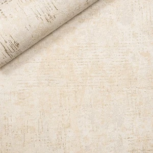 Plain Cream Gold Wallpaper Metallic Textured Beige Heavy Weight Lounge Bedroom - Picture 1 of 6