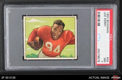 1950 Bowman #35 Joe Perry 49ers RC HOF Compton Community College PSA 7 - Casi nuevo Foto 1 de 2