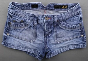 Vintage 2008 Express X2 Jeansshorts Stella w10 Low Rise Medium Wash Gr. 0 (28x2) - Bild 1 von 7