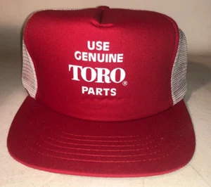 DE COLECCIÓN Uso Genuino Toro Piezas Sombrero Gorra Snap Back Rojo Malla Camionero Nuevo de Lote Antiguo Nuevo - Imagen 1 de 6